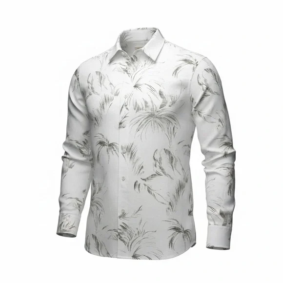 Tommy Bahama Men’s 100% Linen Long Sleeve Cruise wear Button Up Shirt Tropical L - Picture 2 of 13